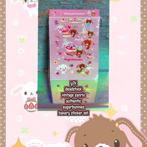 Vintage Sanrio Sugarbunnies Bakery Bakery Sticker Sheet Deadstock Y2K